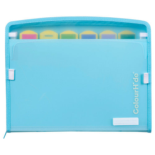 ColourHide ZipIt A4 Expanding File Sky Blue Pack of 6