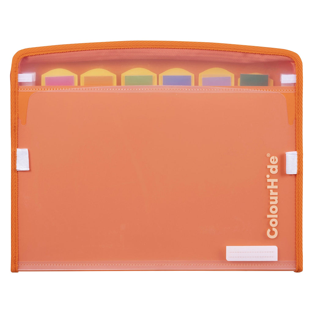 ColourHide Zip It A4 Expanding File Tangerine Pack 6