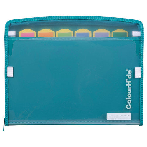 ColourHide Zipit A4 Expanding File Teal Green Pack of 6