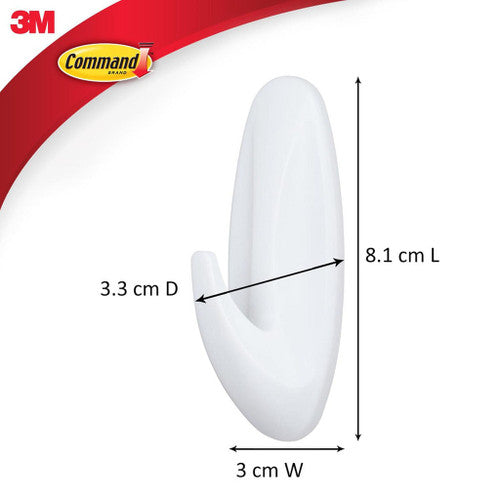 Command Designer Hooks Medium White 2 Pack (1.3kg)