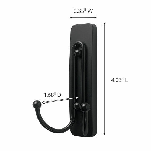 Command Double Hook Large Matte Black (1.8kg)