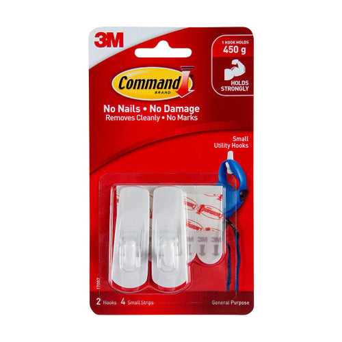 Command Hooks Small White 2 Pack (450g)