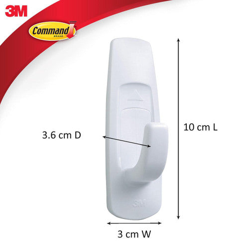 Command Large White Hooks 3 Pack Up To 2kg