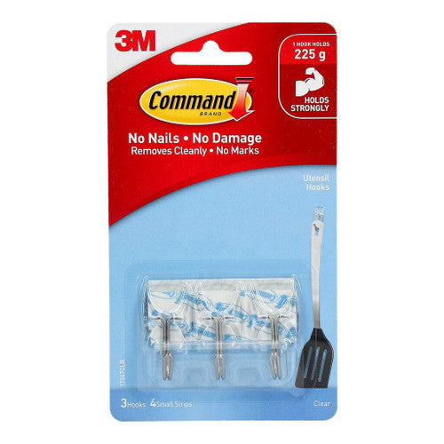 Command Wire Utensil Hooks Small Clear 3 Pack