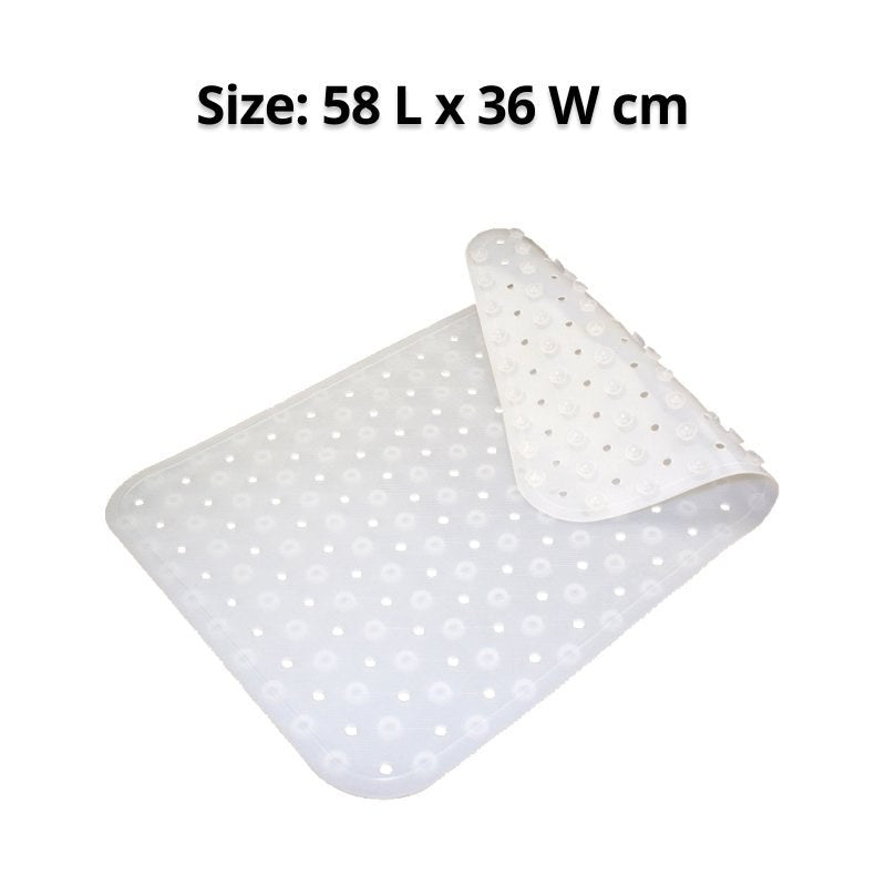 Compass Frosted Silicone Bath Mat Deluxe White Pack of 18