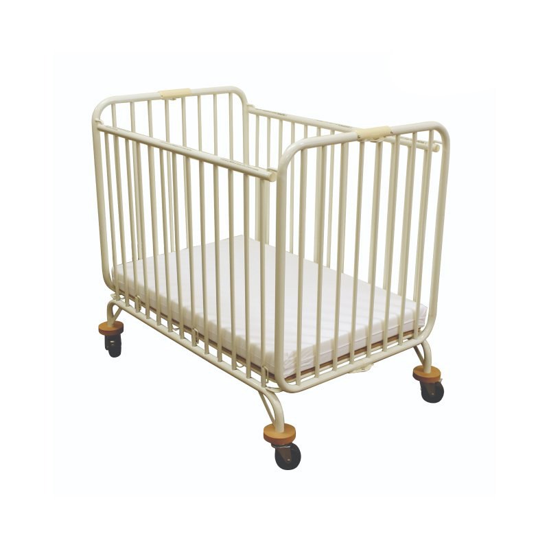 Compass Metal Folding Holiday Cot Vanilla White