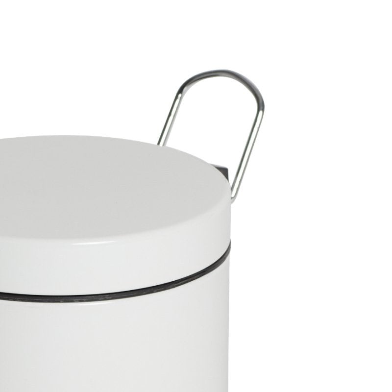 Compass Pedal Bin Powder Coated White 5L