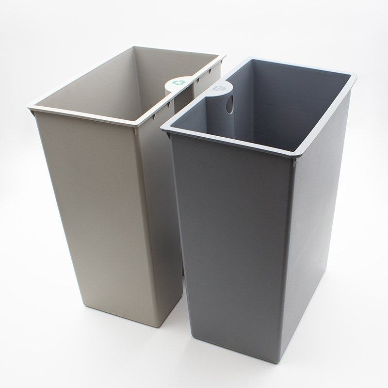 Compass Rectangular Dual Chamber Bin Powder Coated Black 14L Pack of 4
