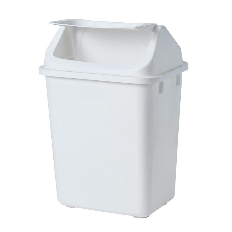 Compass Rectangular Swing Top Bin Plastic White 38L