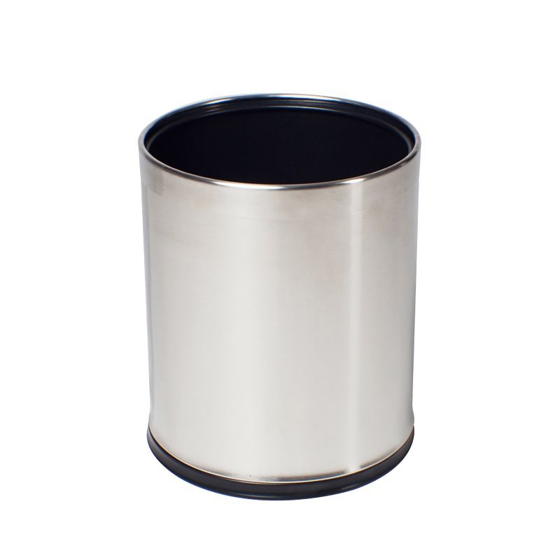 Compass Round Brushed Stainless Steel Bin with Liner 10L
