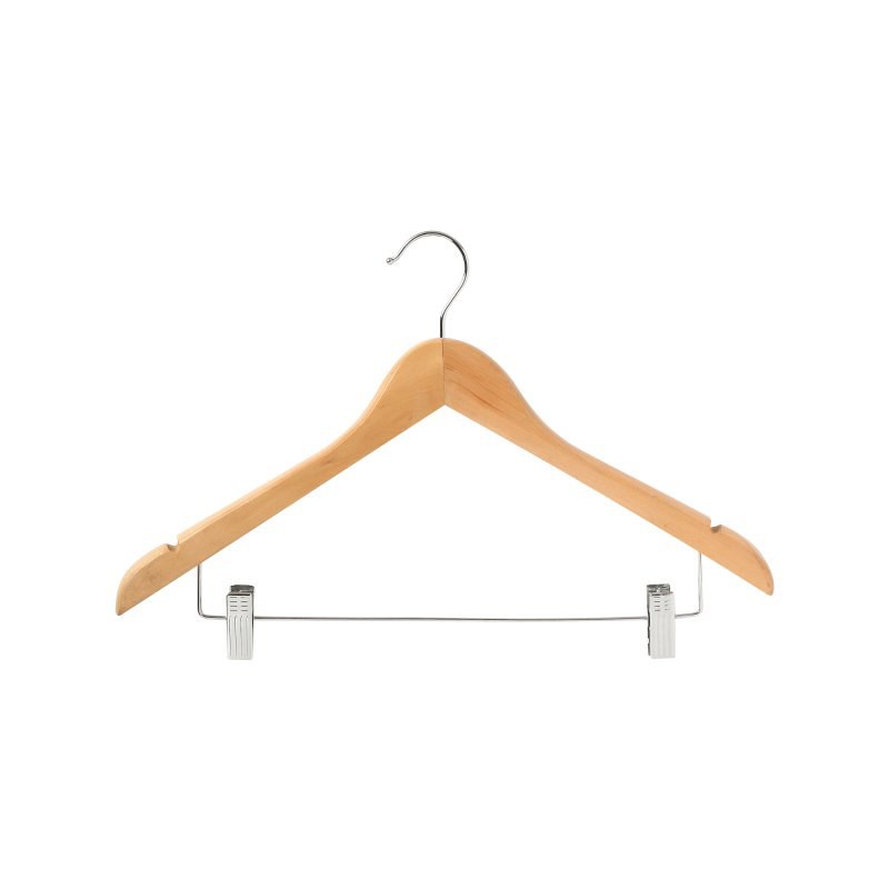 Compass Standard Hook Hanger with Clips 12mm Light Wood Pack of 100
