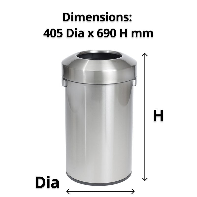Compass Urban Open Top Bin Stainless Steel 60L