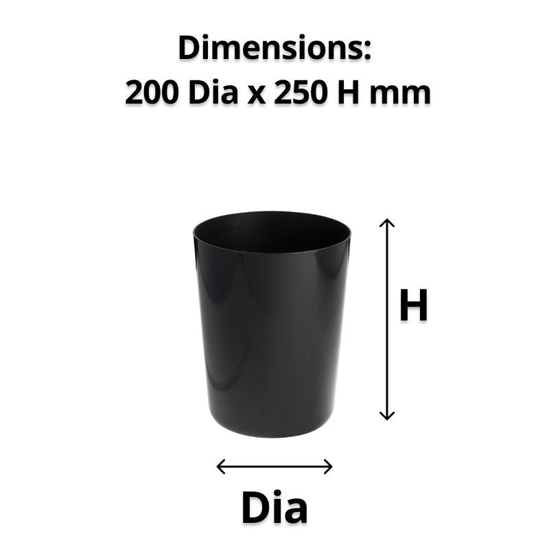 Compass Waste Bin Melamine Black 5L Fire Resistant