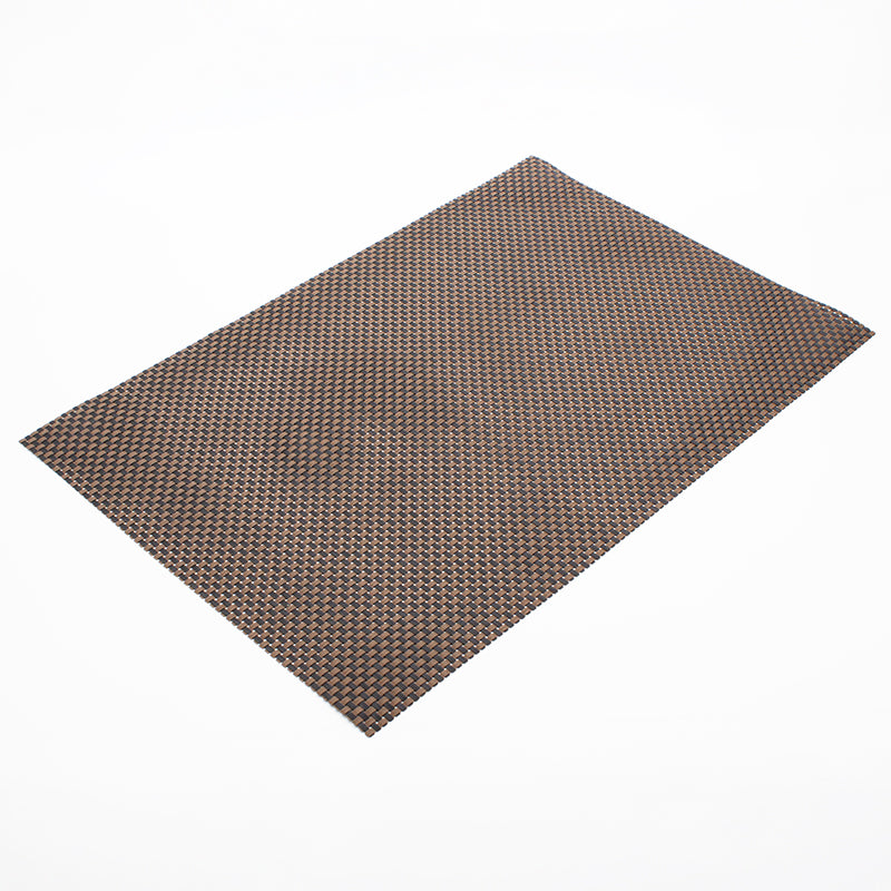 Connoisseur Brown and Black Woven PVC Placemat Box of 12