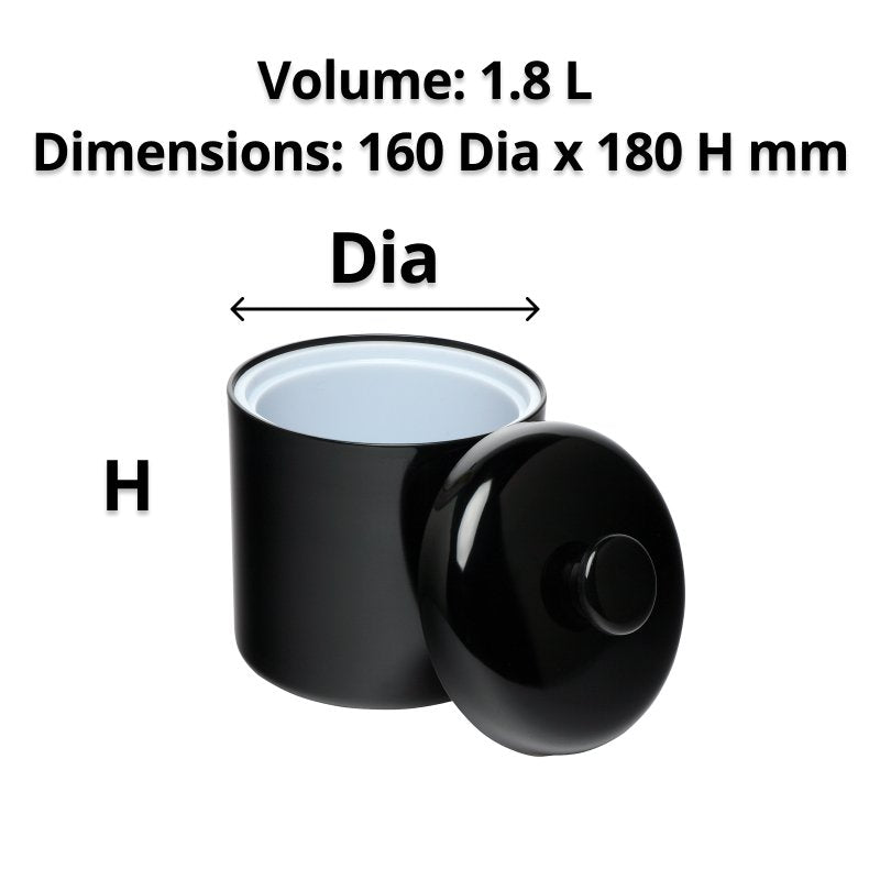 Connoisseur Melamine Ice Bucket with Lid 1.8L Black