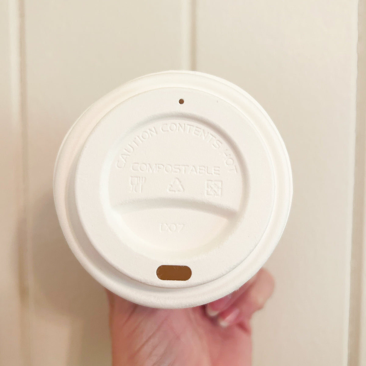 Creative Cafe Co 80mm Sugarcane Pulp Hot Cup Lids - Carton 1000