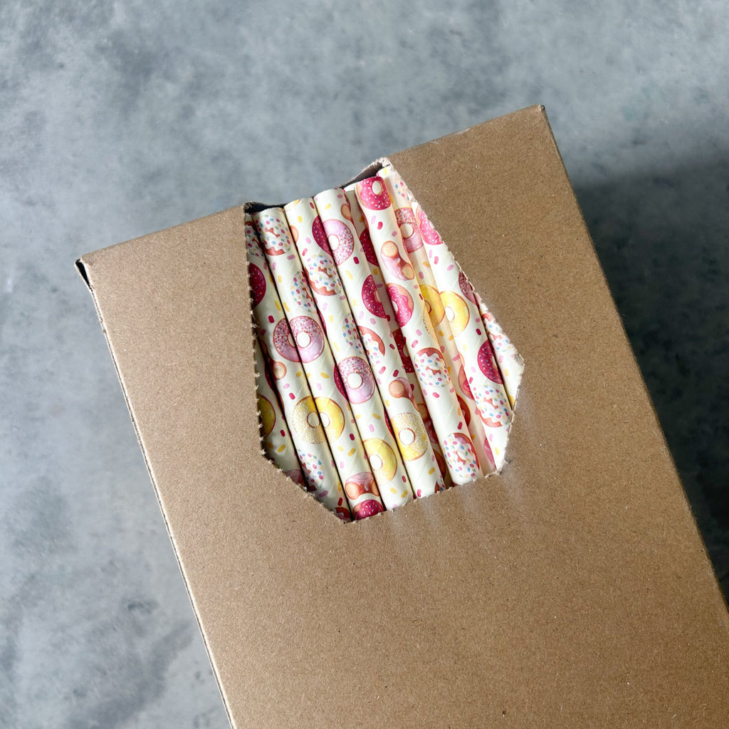 Creative Cafe Co 4ply Jumbo 8mm Printed Paper Straws - Carton 2400