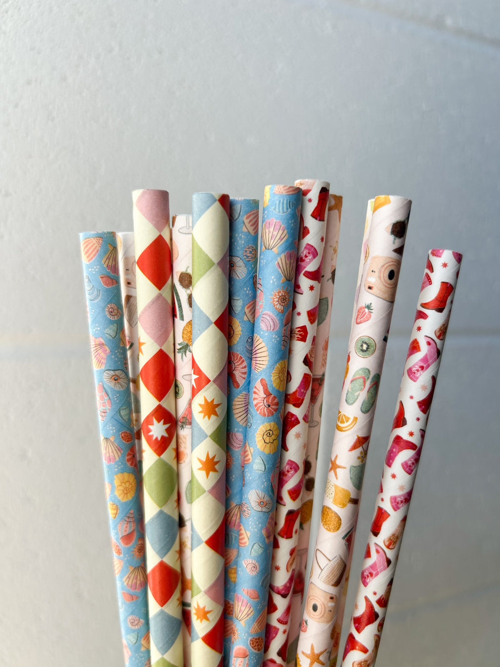 Creative Cafe Co 4ply Jumbo 8mm Printed Paper Straws - Carton 2400