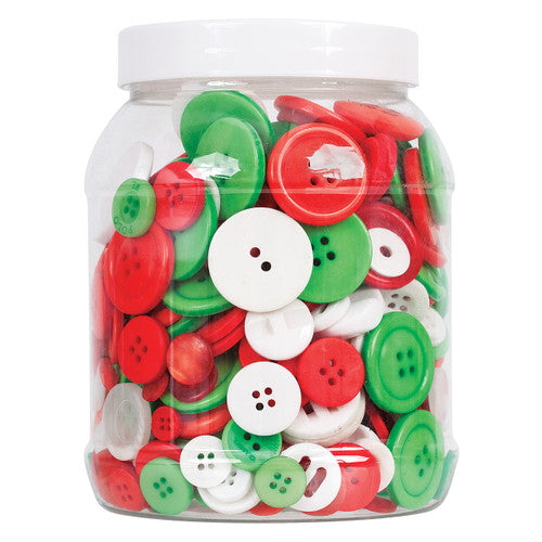 Zart Basics Buttons Christmas Colours Tub of 600g