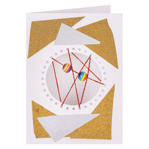 Zart Christmas Cut-Out Threading Cards Pack of 10