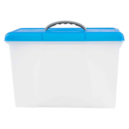 Crystalfile Carry Case 18L Blue Lid Clear Base