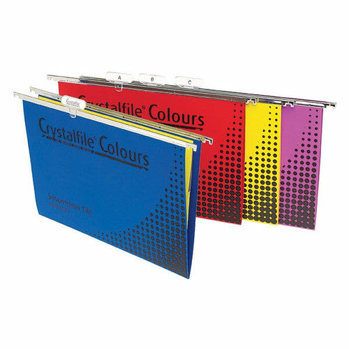 Crystalfile Colours Suspension File Foolscap Assorted Pack of 25