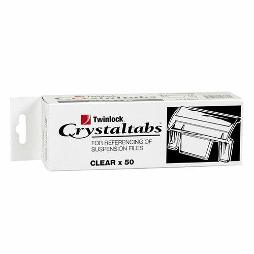 Crystalfile Twinlock Indicator Tabs Clear Box of 50