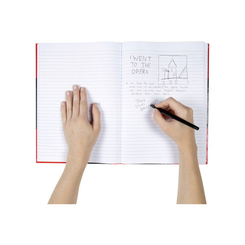 Cumberland Black and Red Notebook Gloss Cover A4 150 Leaf