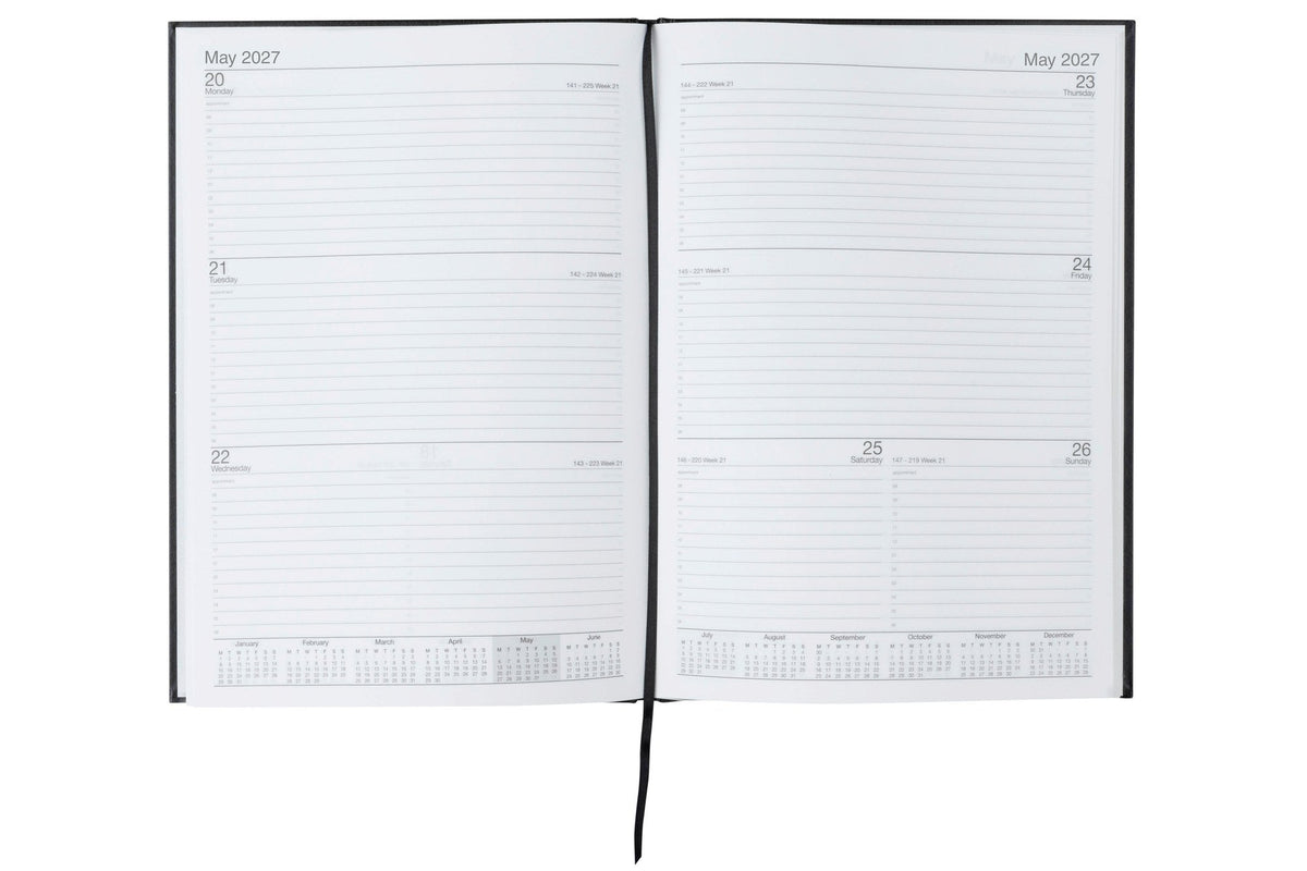 Cumberland Casebound Diary 2027 A4 Week To View Black