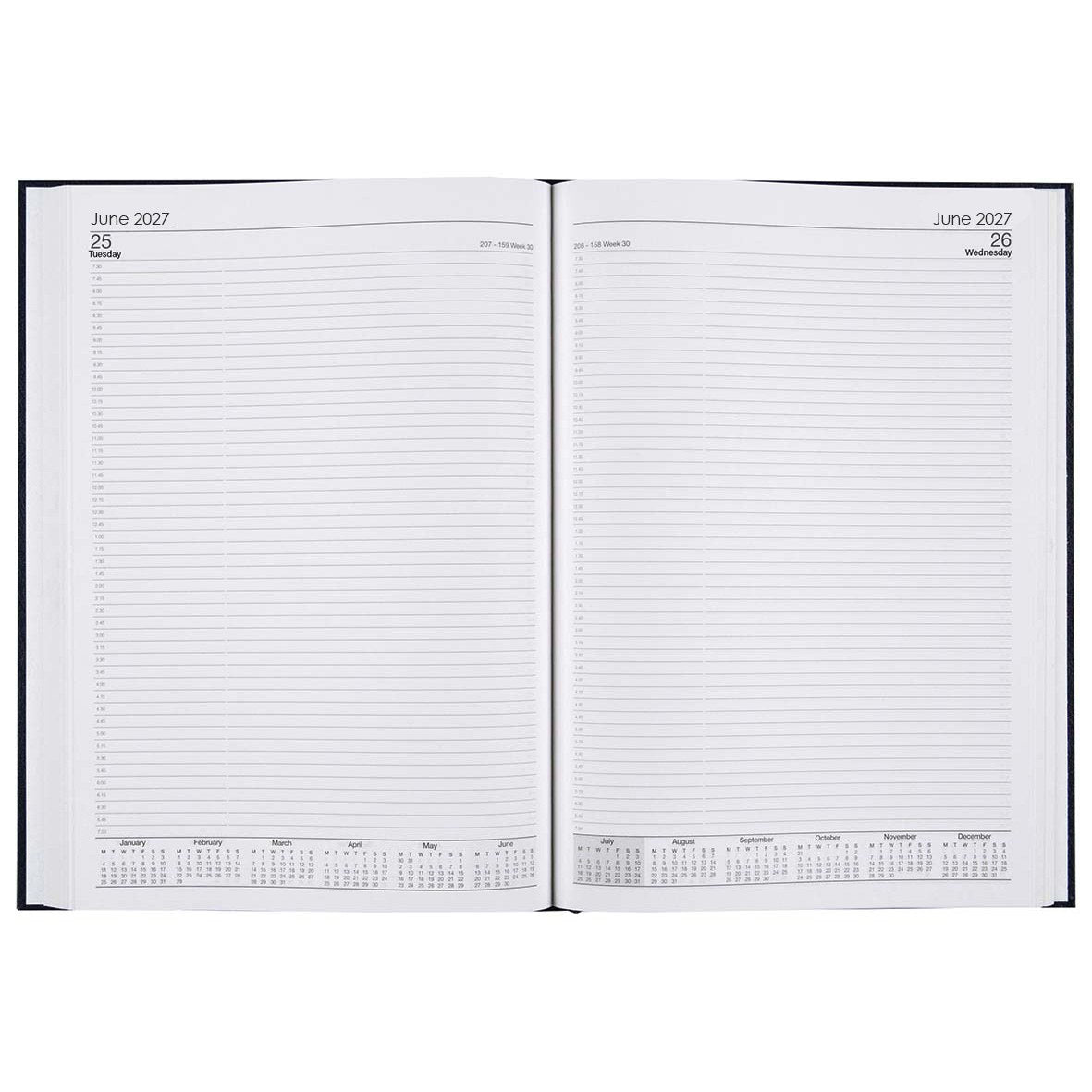 Cumberland Casebound Diary 2027 A5 Day To A Page Black