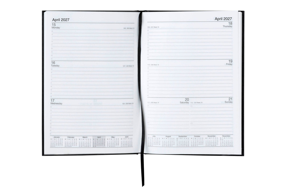Cumberland Casebound Diary 2027 A5 Week To View Black