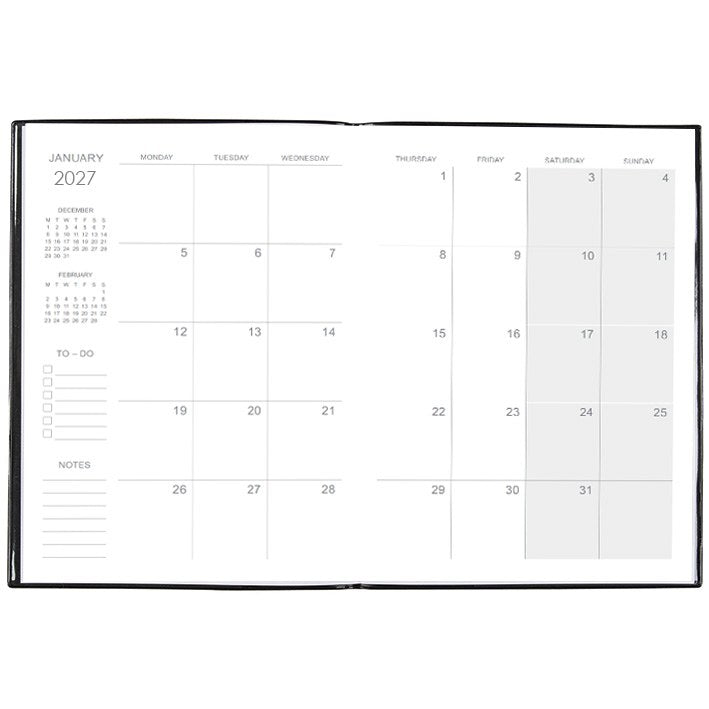 Cumberland Monthly Planner Diary 2027 A4 Month To View Assorted