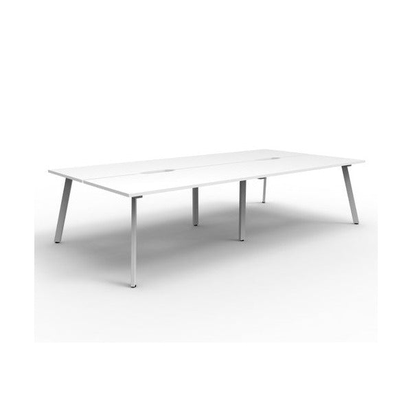 Rapidline Eternity Back to Back 4 Person Workstation 1500 x 750mm Natural White / White Satin