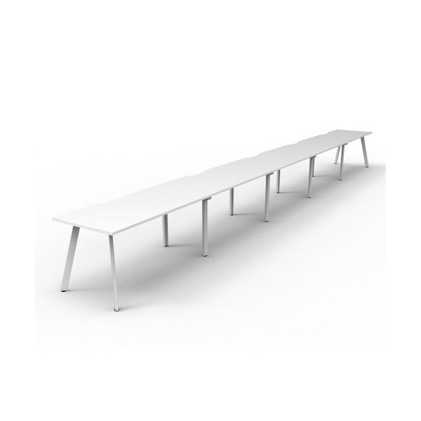 Rapidline Eternity Single Sided 5 Person Workstation 1500 x 750mm Natural White / White Satin