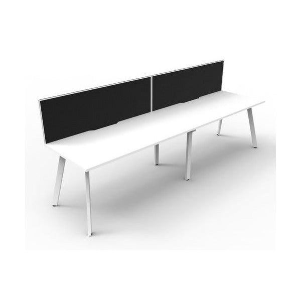 Rapidline Eternity Single Sided 2 Person Workstation 1200 x 750mm with Screen Natural White / White Satin