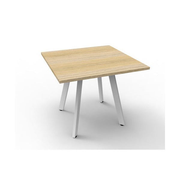 Rapidline Eternity Square Meeting Table 900 x 900mm Natural Oak / White Satin