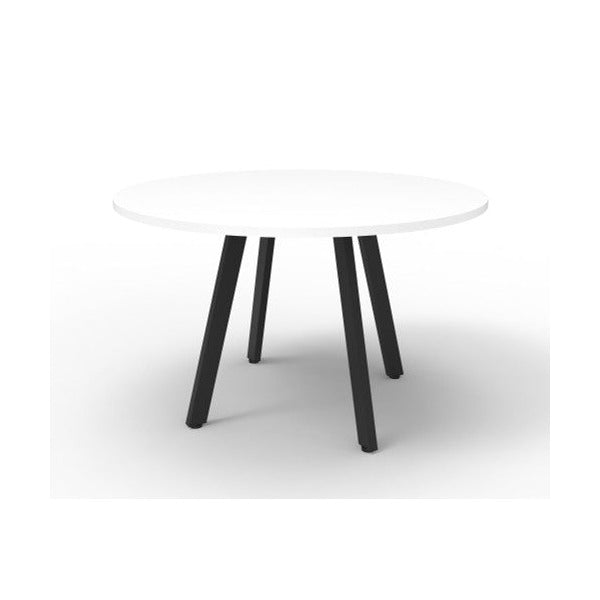 Rapidline Eternity Round Meeting Table 900mm Diameter Natural White / Black