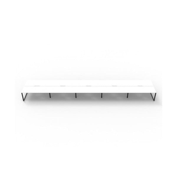 Rapidline Deluxe Infinity Back to Back 10 Person Workstation Loop Leg 1500 x 750mm Natural White / Black Satin