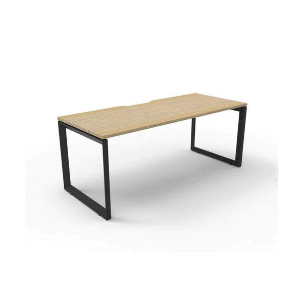 Rapidline Deluxe Infinity Single Sided Workstation Loop Leg 1200 x 750mm Natural Oak / Black Satin