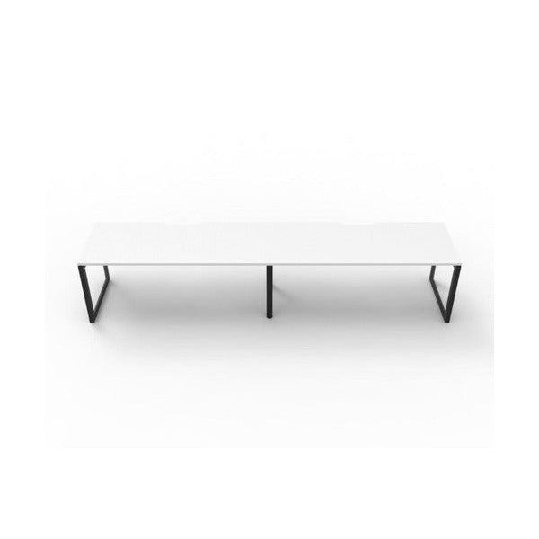 Rapidline Deluxe Infinity Single Sided 2 Person Workstation Loop Leg 1800 x 750mm Natural White / Black Satin