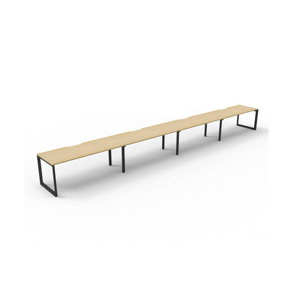 Rapidline Deluxe Infinity Single Sided 4 Person Workstation Loop Leg 1200 x 750mm Natural Oak / Black Satin