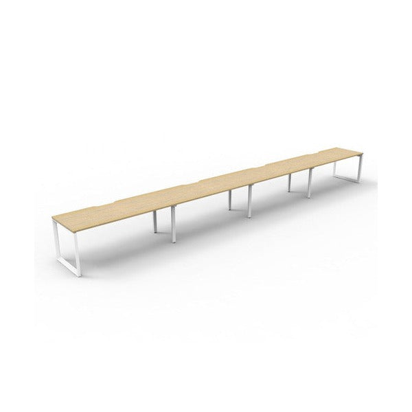 Rapidline Deluxe Infinity Single Sided 4 Person Workstation Loop Leg 1500 x 750mm Natural Oak / White Satin