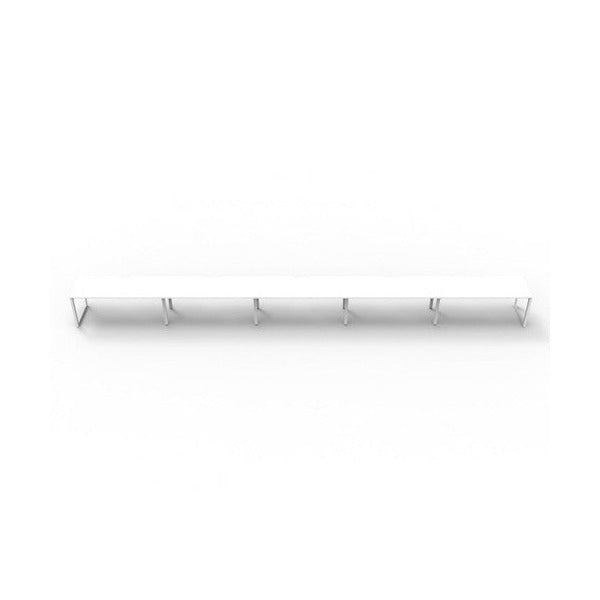 Rapidline Deluxe Infinity Single Sided 5 Person Workstation Loop Leg 1500 x 750mm Natural White / White Satin