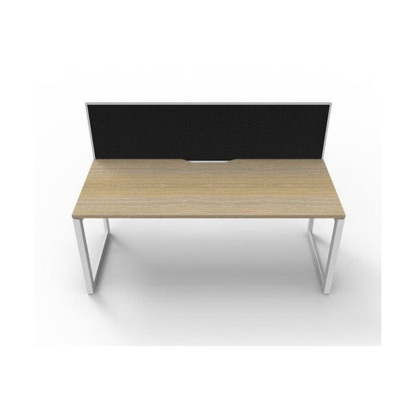 Rapidline Deluxe Infinity Single Sided Workstation Loop Leg 1800 x 750mm with Screen Natural Oak / White Satin