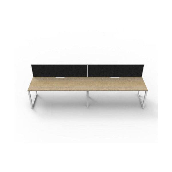 Rapidline Deluxe Infinity Single Sided 2 Person Workstation Loop Leg 1200 x 750mm with Screen Natural Oak / White Satin