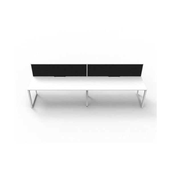 Rapidline Deluxe Infinity Single Sided 2 Person Workstation Loop Leg 1800 x 750mm with Screen Natural White / White Satin