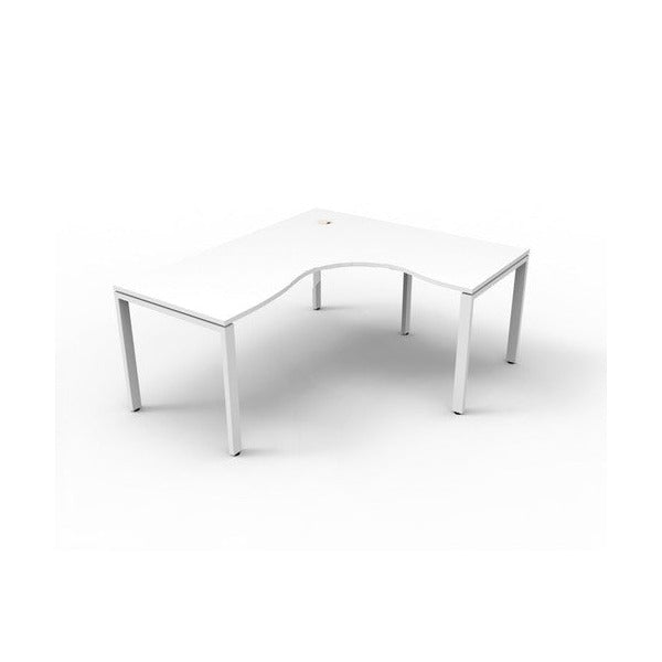 Rapidline Deluxe Infinity Corner Workstation 1500 x 1500 x 750mm Natural White / White Satin