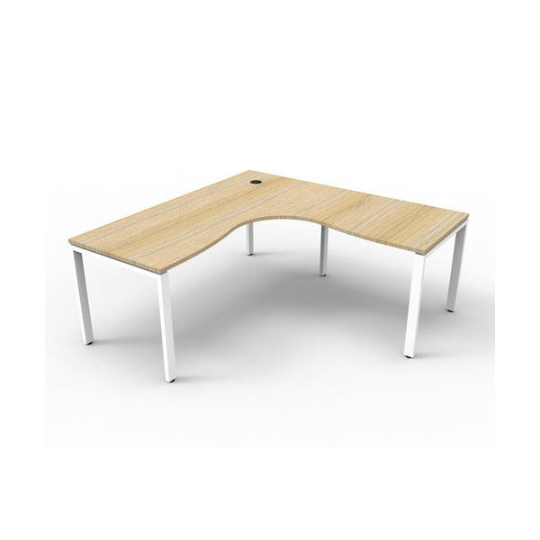 Rapidline Deluxe Infinity Corner Workstation 1800 x 1800 x 750mm Natural Oak / White Satin
