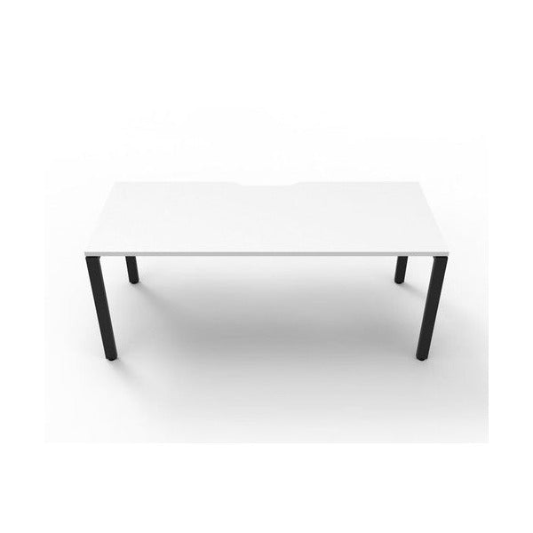 Rapidline Deluxe Infinity Single Sided Workstation Profile Leg 1500 x 750mm Natural White / Black Satin