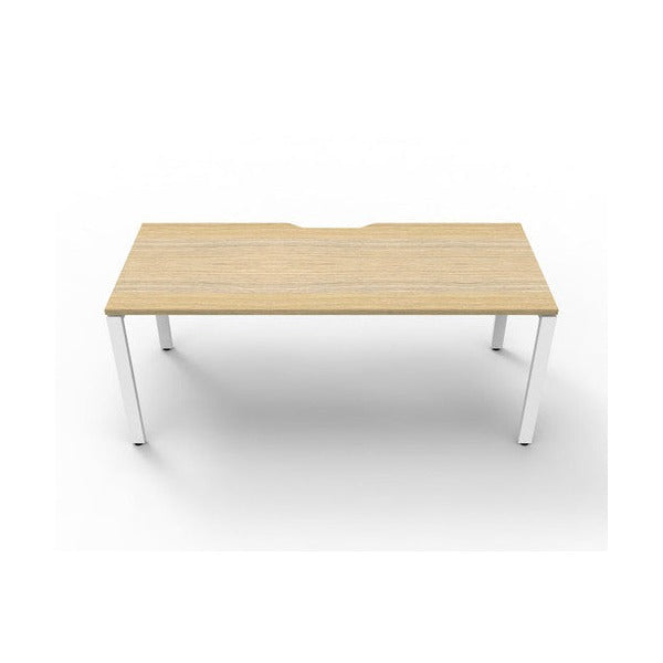 Rapidline Deluxe Infinity Single Sided Workstation Profile Leg 1800 x 750mm Natural Oak / White Satin